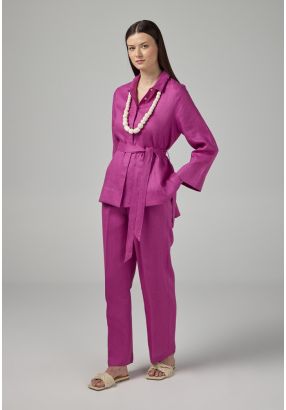 Elasticated Waist Linen Trousers