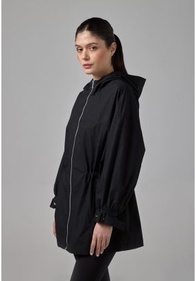 Hooded Neck Midi Basic Jacket