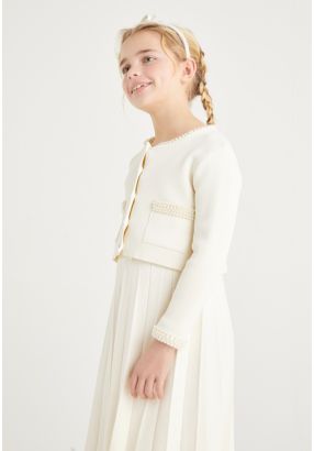 Faux Pearl Knitted Cardigan