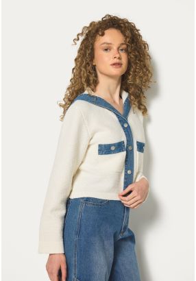 Knitted Elastic Cropped Jacket