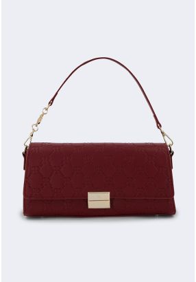 Textured Monogram Shoulder Bag