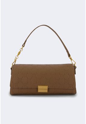 Textured Monogram Shoulder Bag