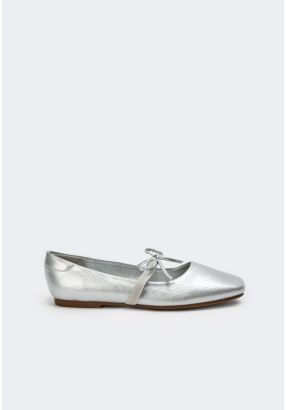 Square Toe Metallic Ballerina