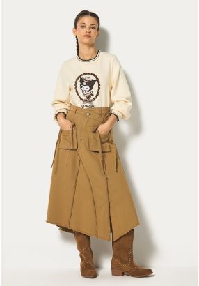 Front Slit Cargo Skirt