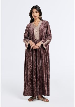 Lace- Embellished Velvet Dress- Ramadan Style