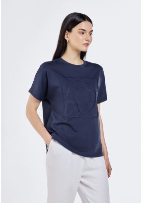 Chain-Embroidered T- Shirt