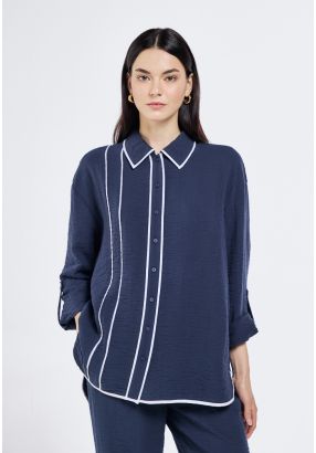 Contrast Piping Detail Shirt