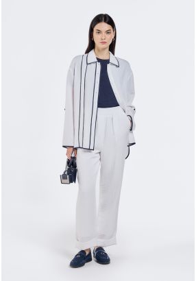 Crinkled Folded Hem Trousers