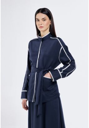Contrast Belted Jacket
