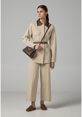 Wide Leg Denim Trousers