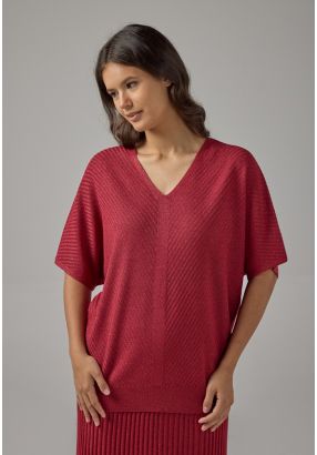 Short Dolman Sleeves Lurex Blouse