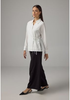 Wrap Wide Leg Basic Trousers