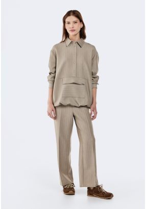 Striped High Waist Trousers