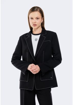 Smart Casual Contrast Stitch Blazer