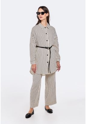 Elasticated Waist Striped Trousers