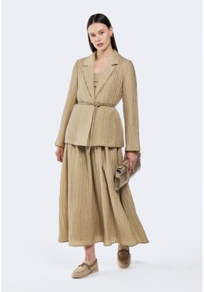 Smocked Waist Textured Dress