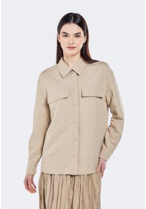 Embroidered Quilted Shirt Jacket