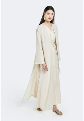 Side Slit Braided Trim Abaya
