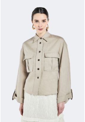 Drop Shoulder Linen Shirt