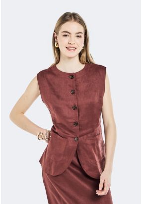 Solid Linen Vest