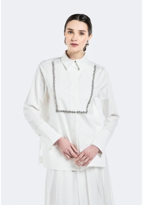 Solid Crystal Embellished Shirt