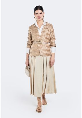 Pleated Flared Skirt