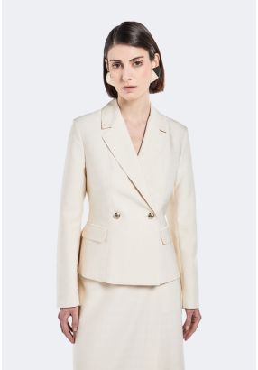 Double Breasted Notched Collar Blazer