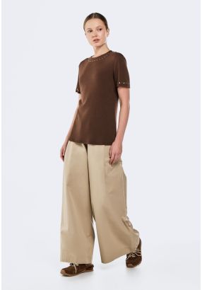 Solid Wide Leg Trousers