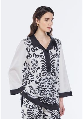 Contrast Printed Blouse