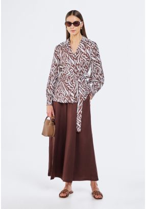 Solid Pleated Palazzo Trousers