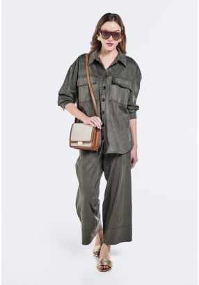 Straight Cut Suede Trousers