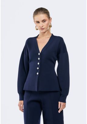 Fitted Waist Knitted Cardigan