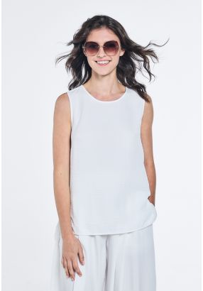 Crinkled Sleeveless Top