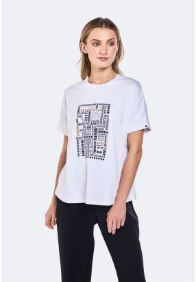 Abstract Printed Motif T-Shirt
