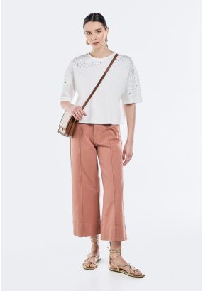 Solid Wide Leg Jeans