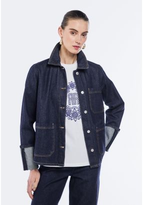 Folded Cuff Denim Jacket