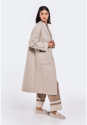 Solid Sherpa Midi Overcoat