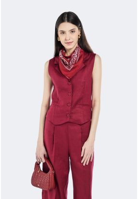 Single Breasted Asymmetrical Hem Vest