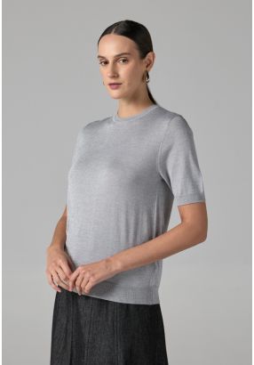 Short Sleeves Knitted Lurex Top