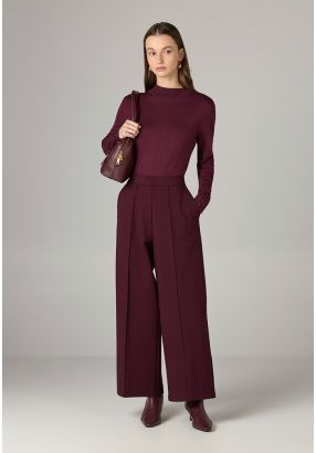 Solid High Waist Trousers