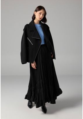 Single Tone Pleated Maxi Skirt