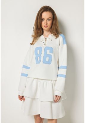 Contrast Textured Sweatshirt