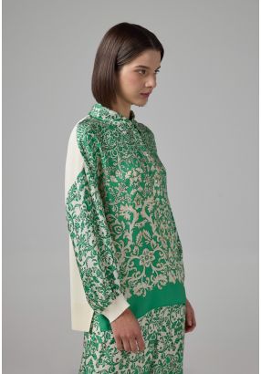 Drop Shoulder Print Blouse 