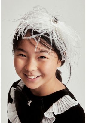 Crystal and Faux Feather Headband