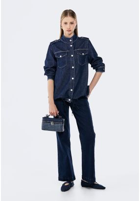 High Waist Denim Trousers