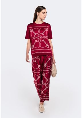 Chain Print Straight Cut Trousers