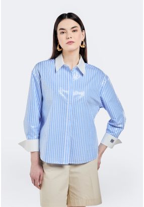Striped Sequin Embellished Shirt