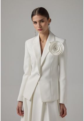 Solid Single Breasted Blazer