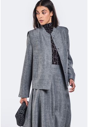 Solid Elasticated Hem Jacket