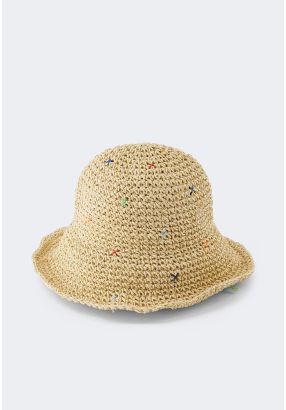 Colorful Details Raffia Hat
